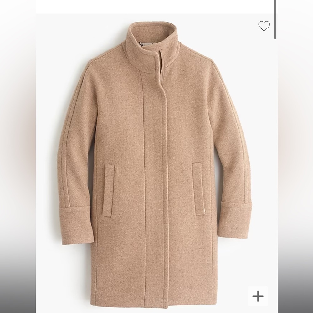 J. Crew stadium cloth cocoon coat in beige, size 2